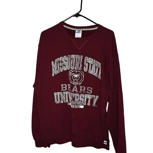 Vintage Russell Athletic Maroon Missouri State Bears Sweatshirt Size XL - Picture 1 of 7